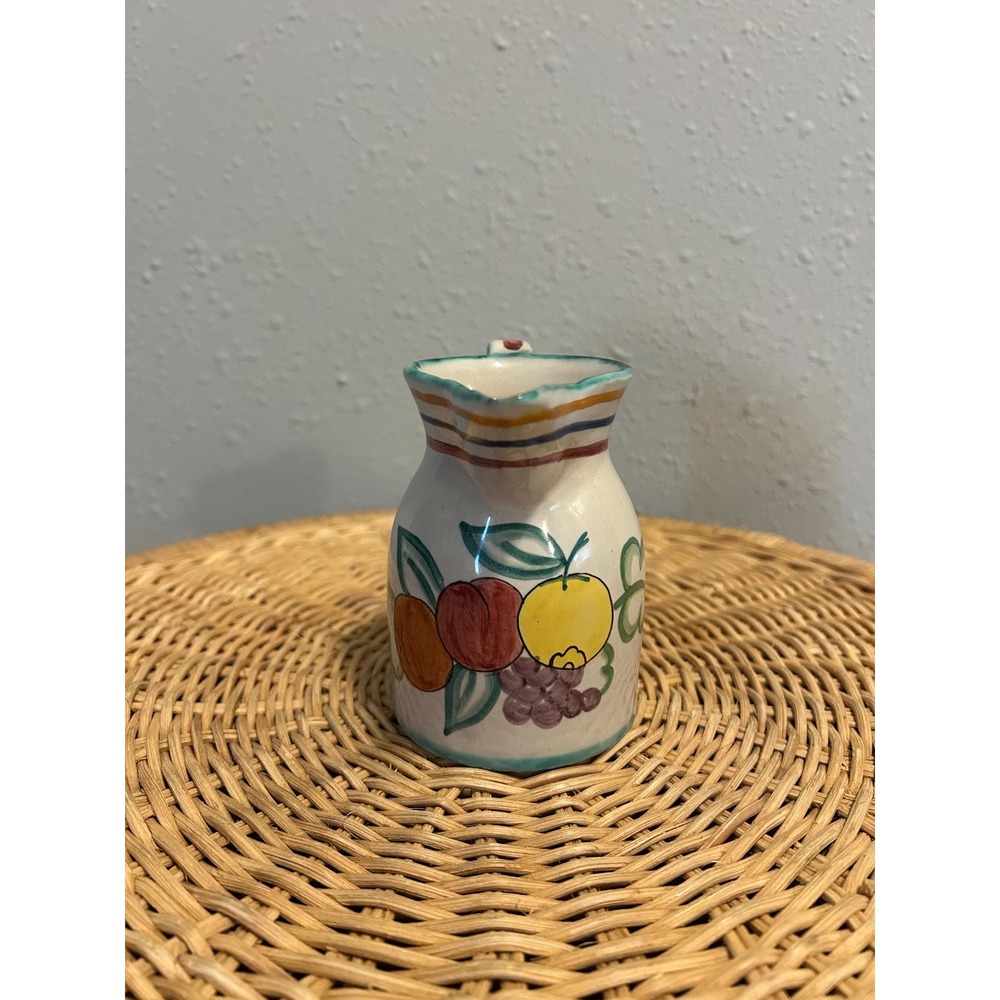 Vintage Italian Pottery Painted Creamer Jug